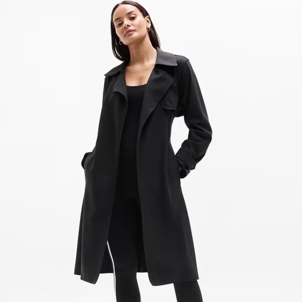 Athleta Black Trench Coat